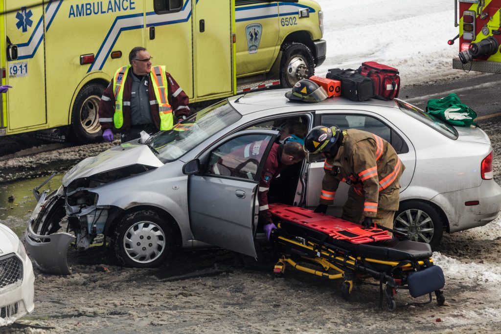 "EMTs responding to car accident, car accident attorney #CarAccident #Negligence"